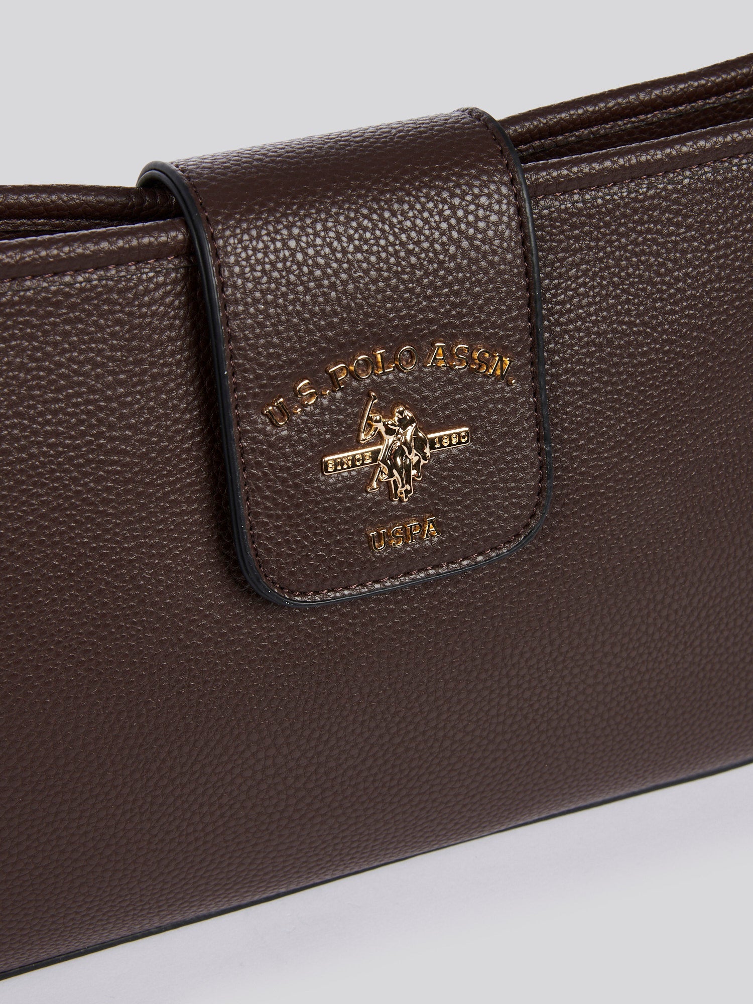 U.S. Polo Assn. Womens Stanford Baguette Bag in Dark Brown