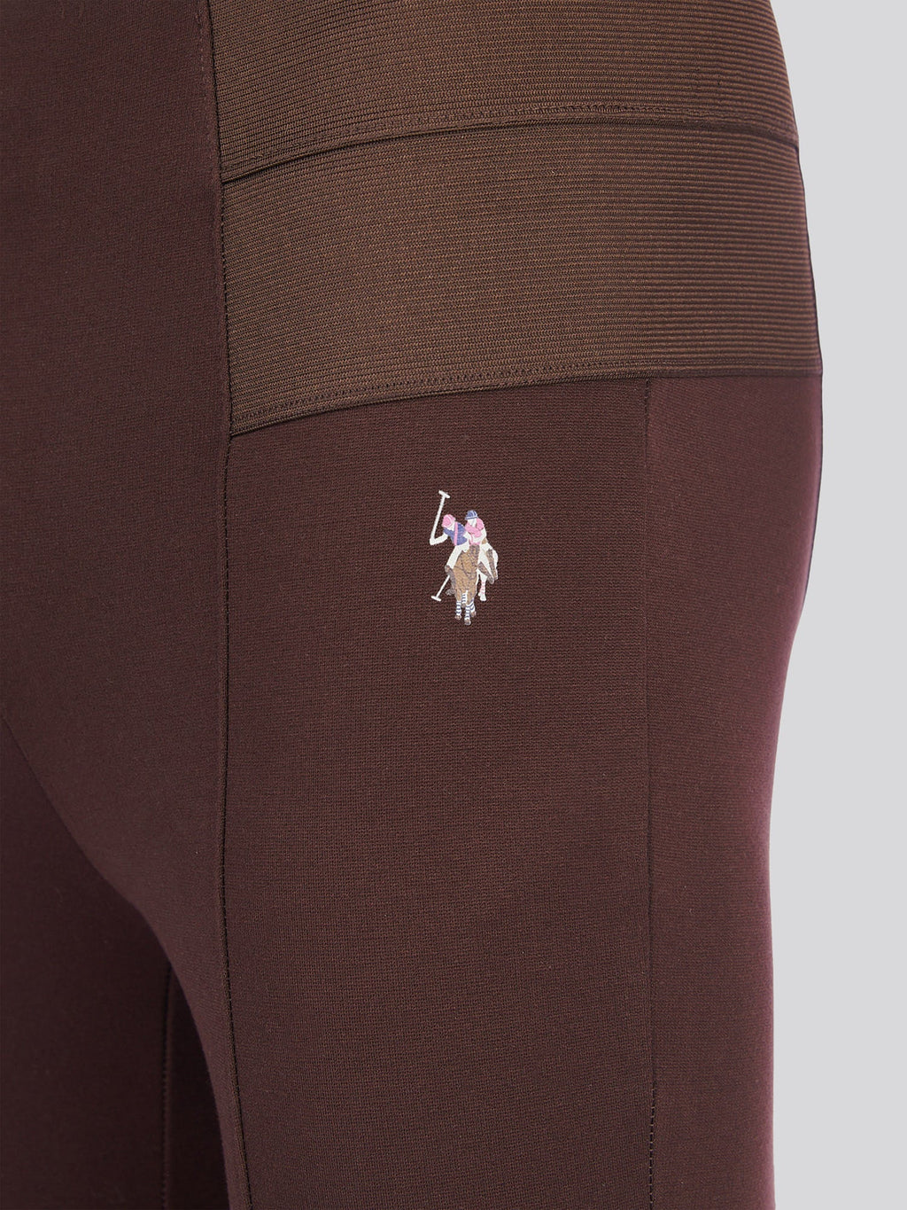 Womens Elastic Waistband Legging Puce