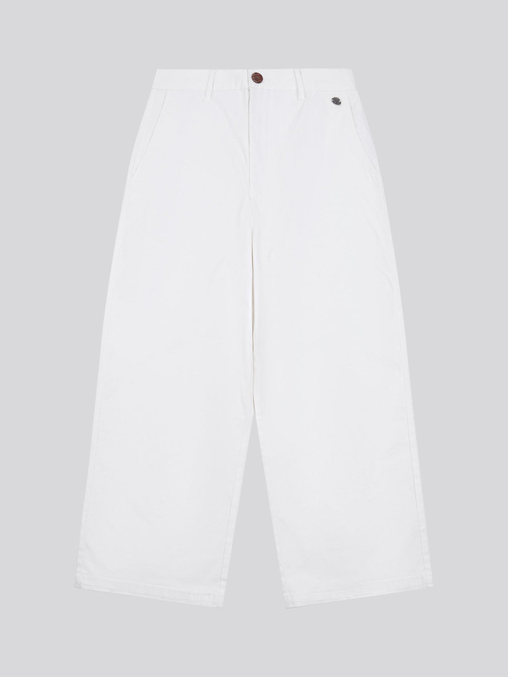 Womens Ankle Wide Leg Chino Trouser in Bright White