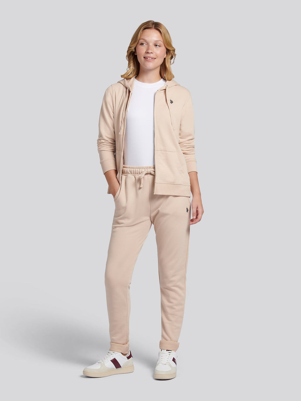 Womens Double Horsemen Roll Cuff Jogger in Smoke Gray