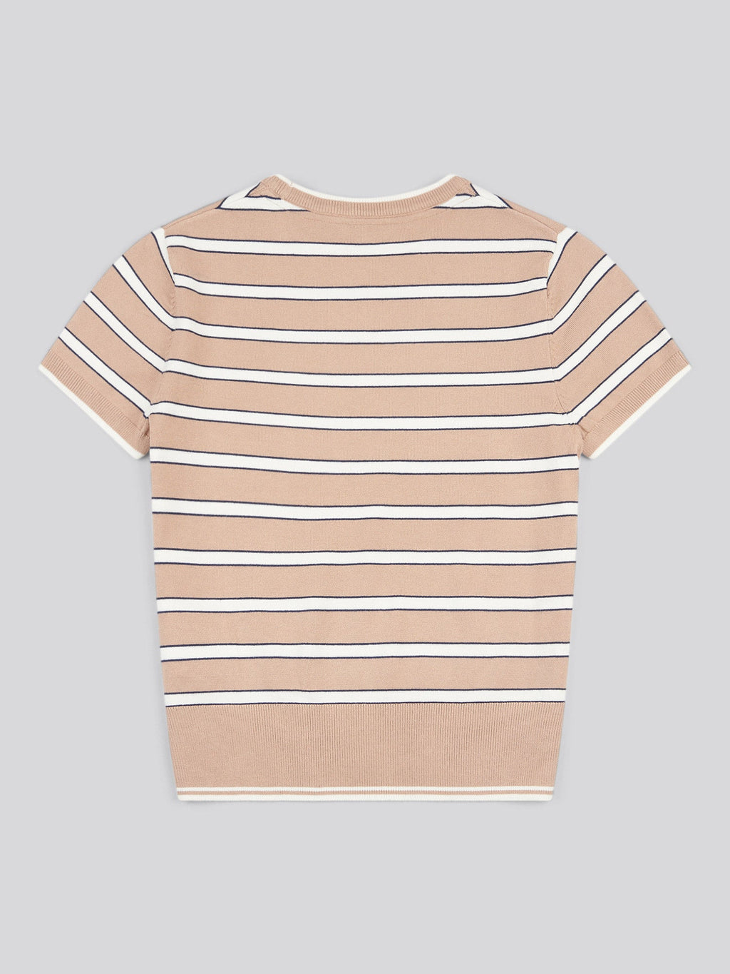 Womens Stripe Short Sleeve Jumper in Natural