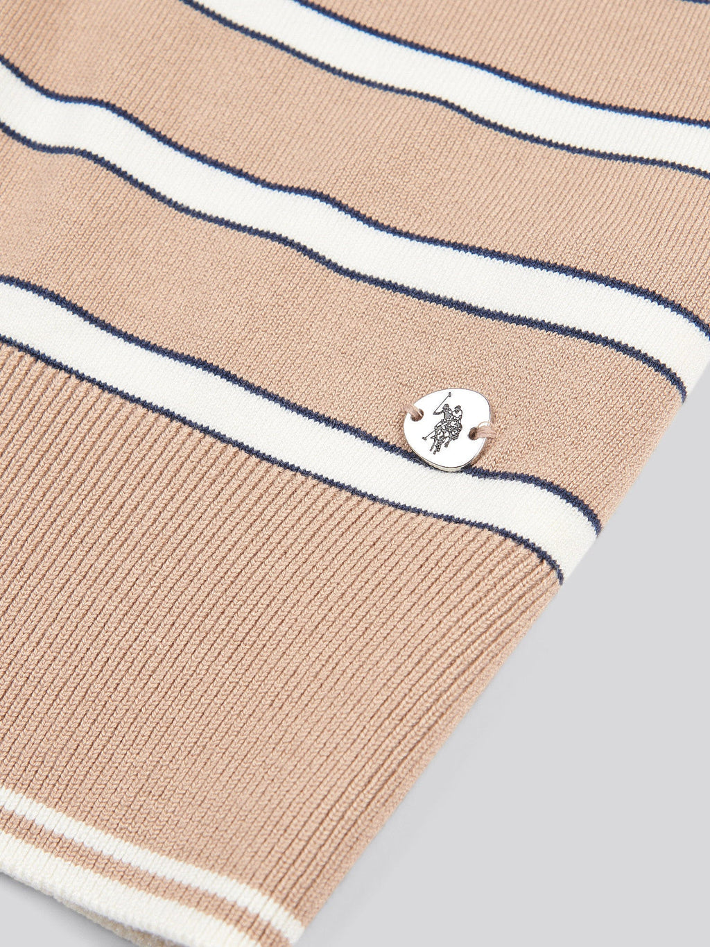 Womens Stripe Short Sleeve Jumper in Natural