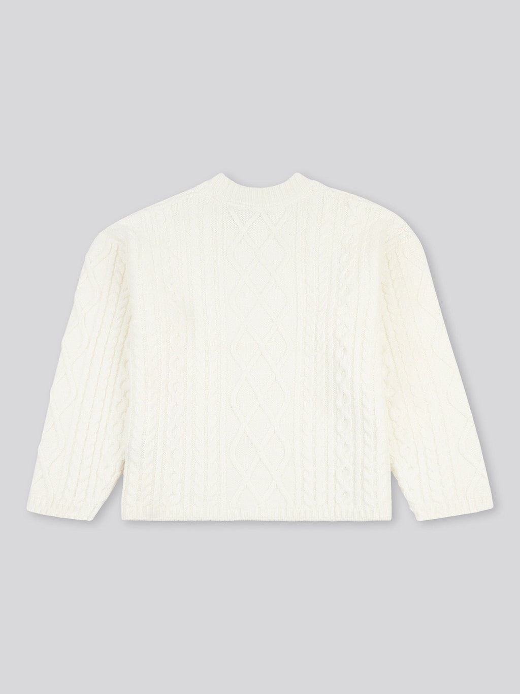 Womens Aran Cable Cardigan Marshmallow