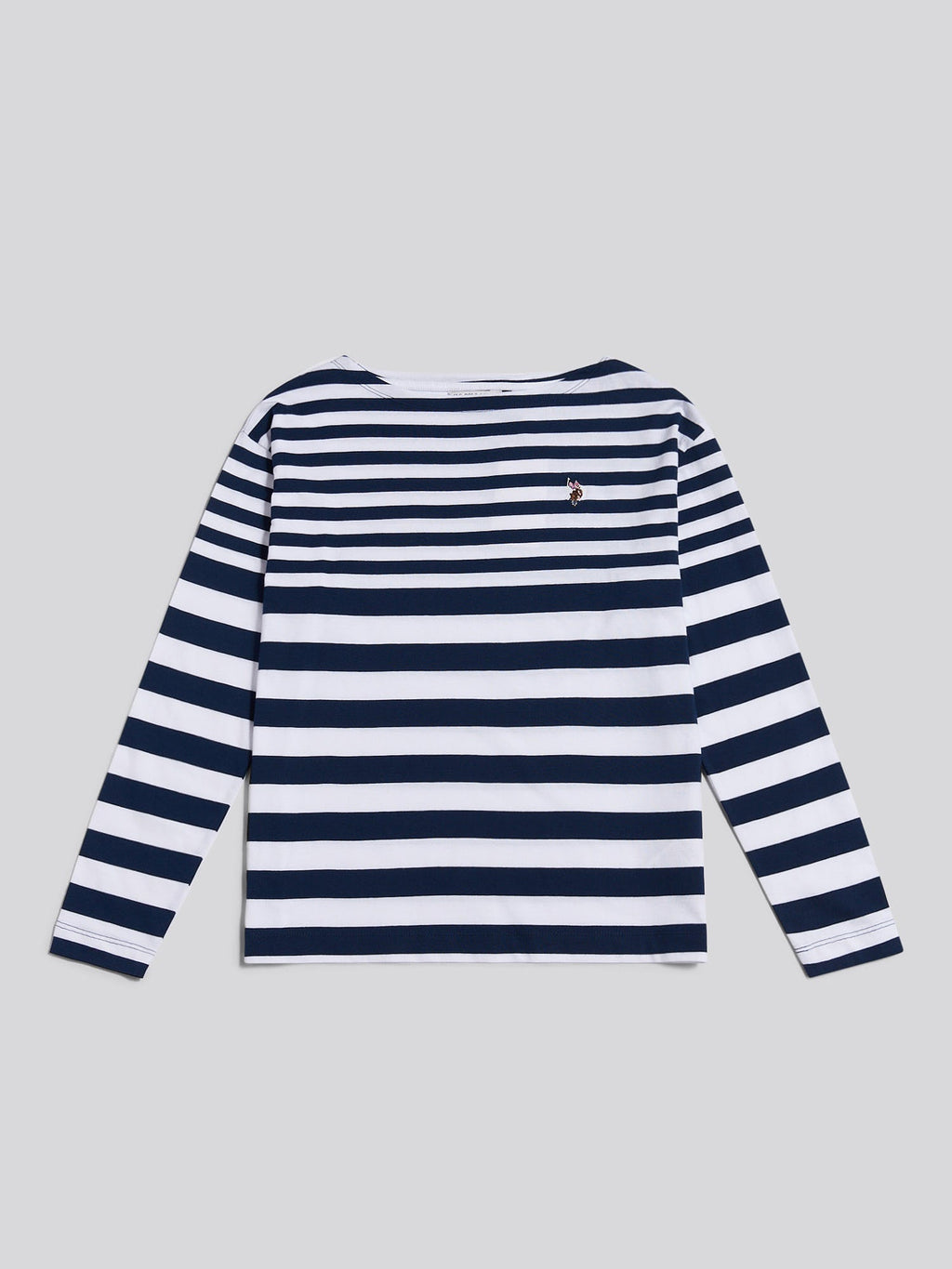 Womens Gradient Stripe Boatneck T-Shirt in Navy Iris