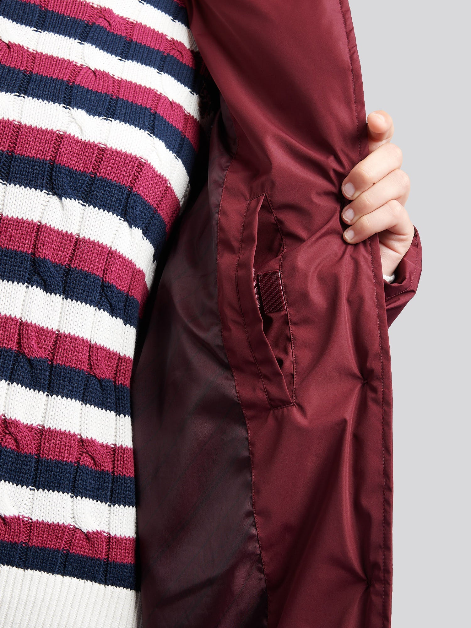 Womens Puffer Trench Coat in Fig