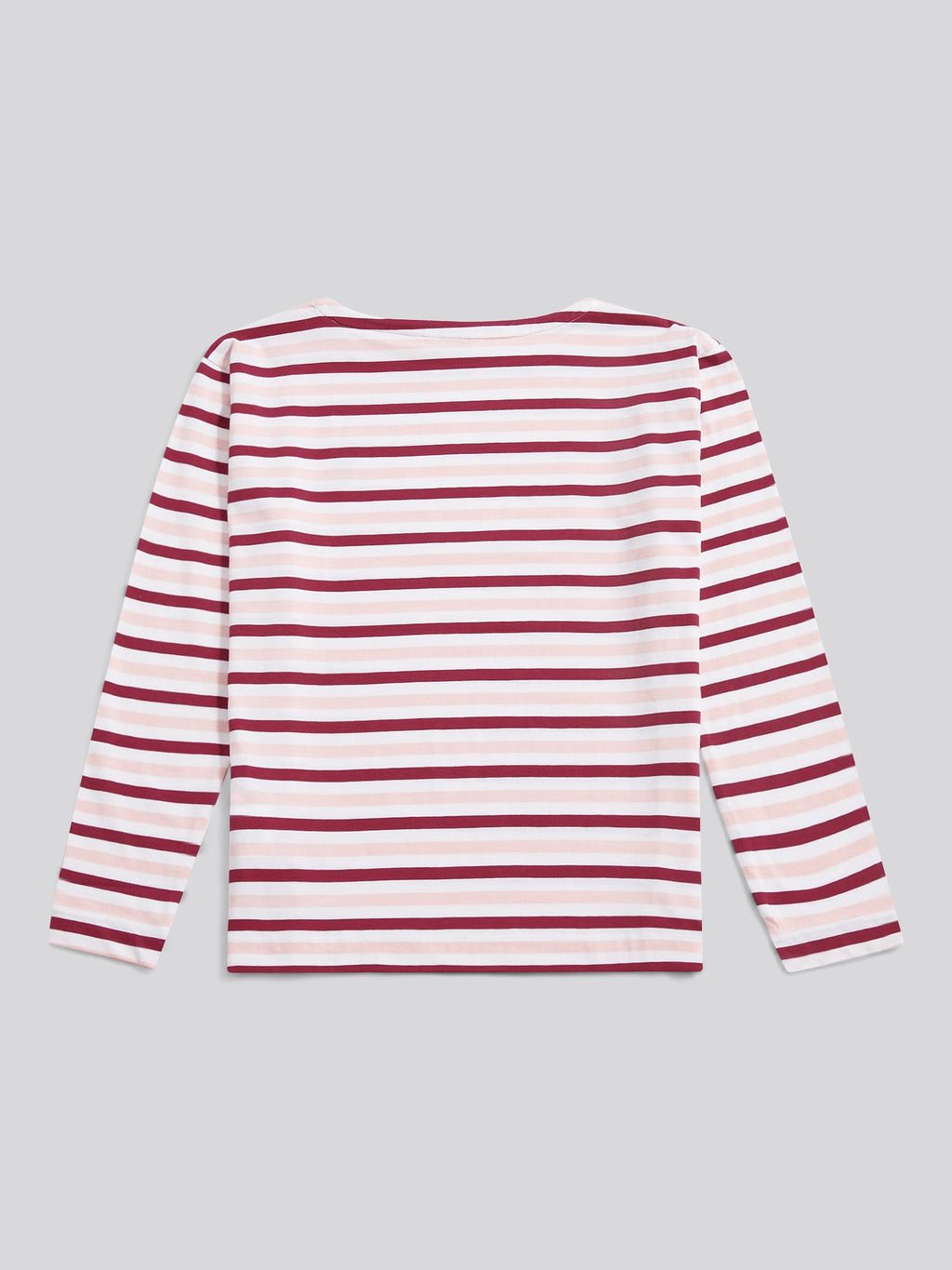 Womens Multicolour Stripe Long Sleeve Boatneck T-Shirt in Bright White