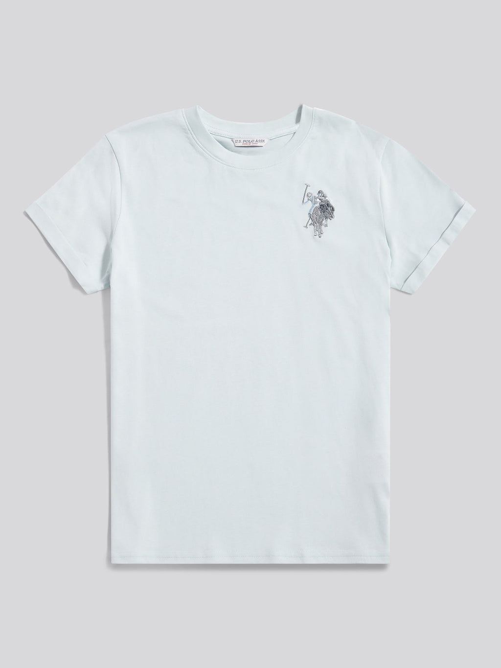 Womens Large Tonal Double Horsemen T-Shirt in Ballad Blue