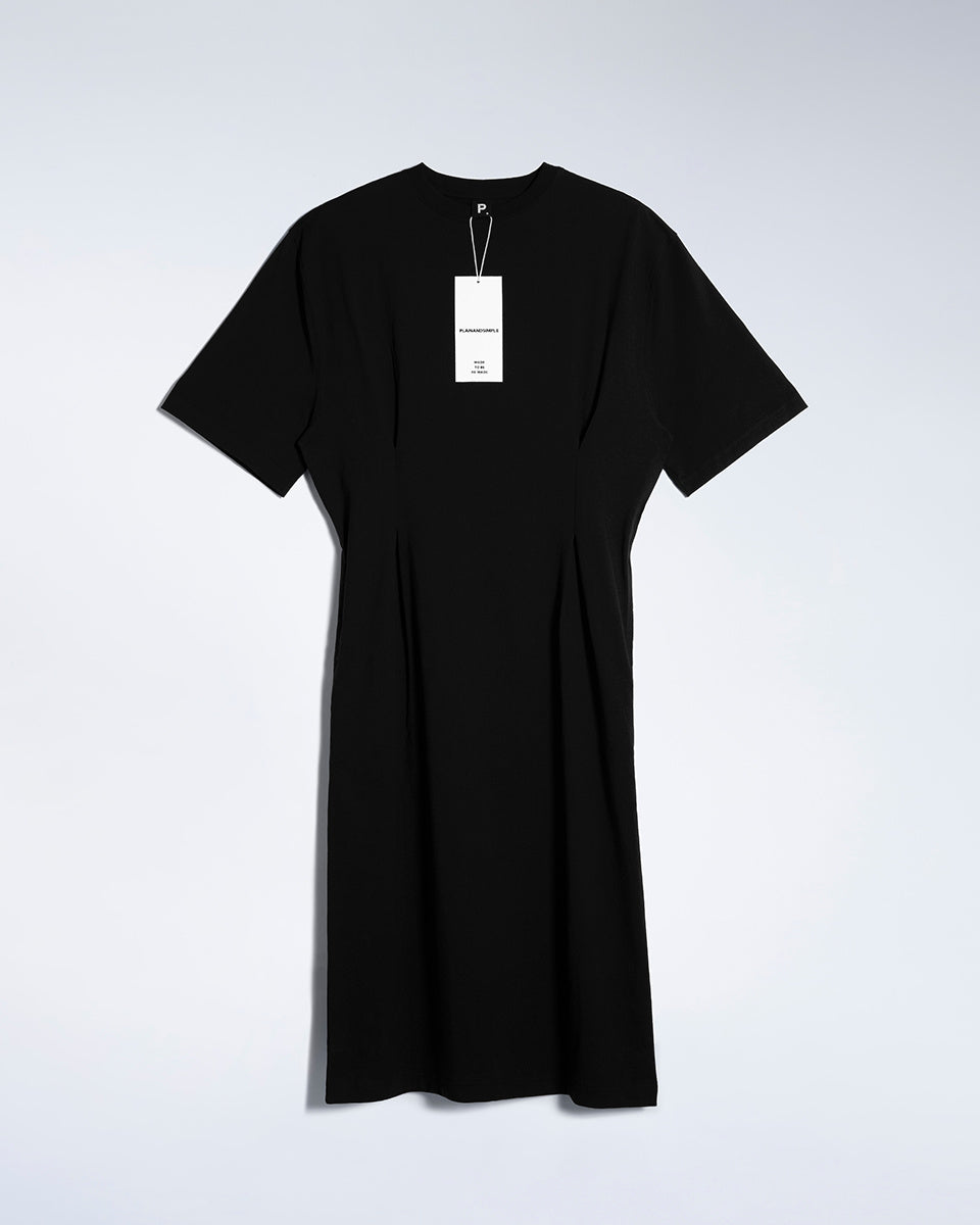 Pleated Waist Organic T-Shirt Dress