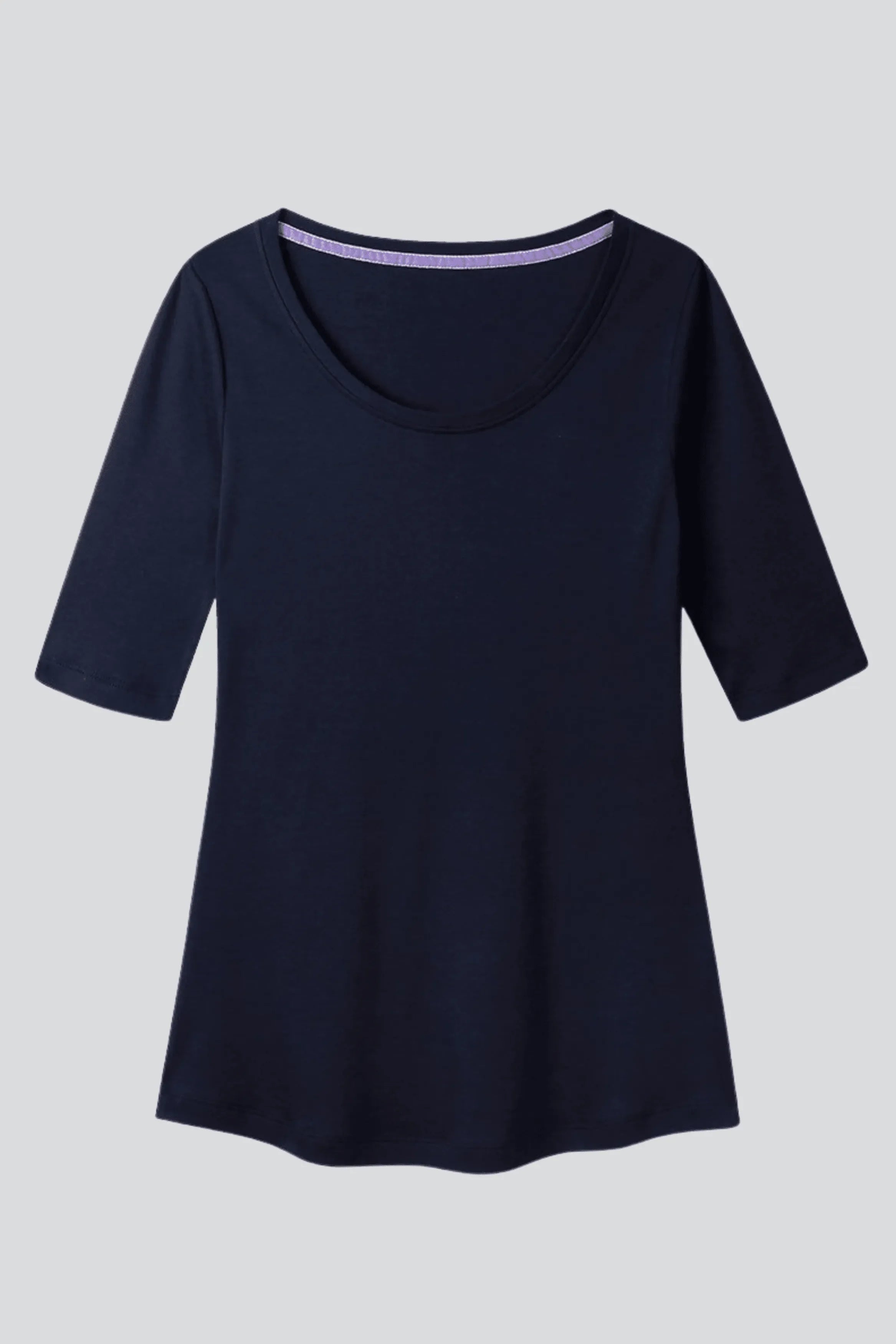 Half Sleeve Scoop Neck Cotton Modal Blend T-Shirt