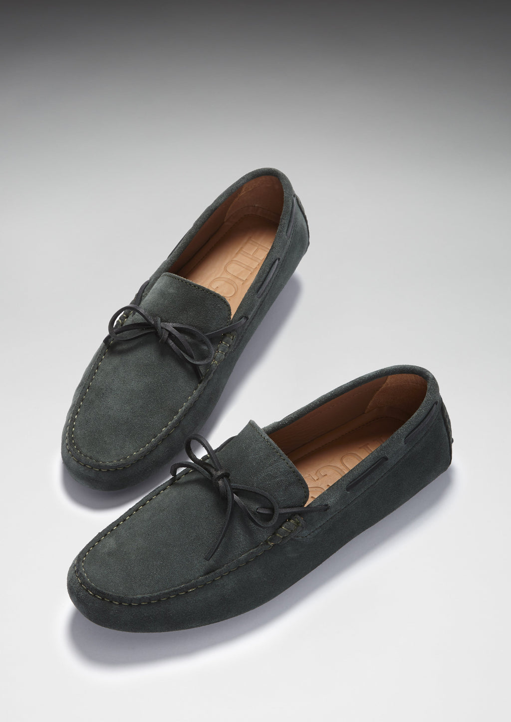 Laced Driving Loafers, racing green suede