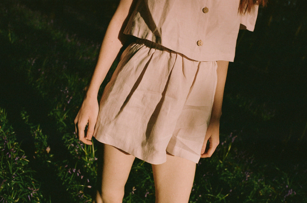Olivia Linen Shorts- Primrose - Made to Order