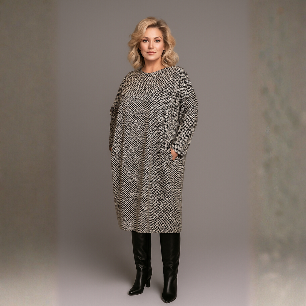 Grey Diamond Thick Pocket Dress